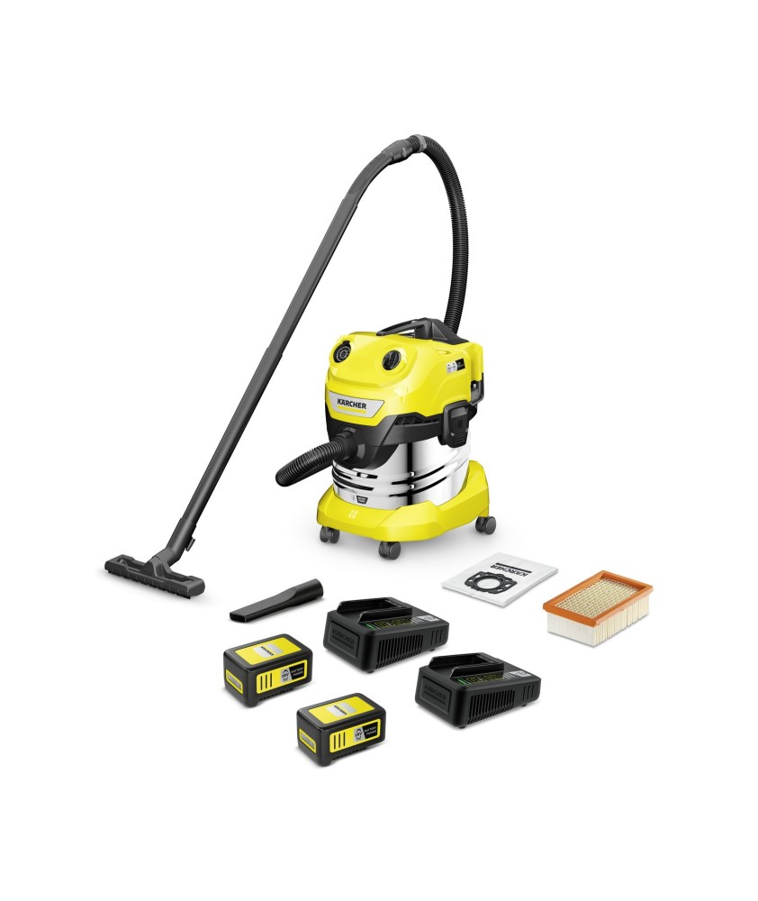 Kärcher Akumulátorový mokro-suchý vysávač WD 4-18 S V-20/22 Dual Battery Set