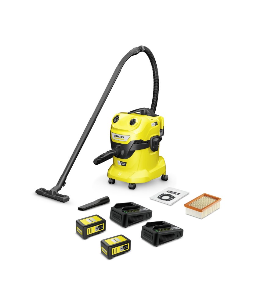 Kärcher Akumulátorový mokro-suchý vysávač WD 4-18 V-20/22 Dual Battery Set