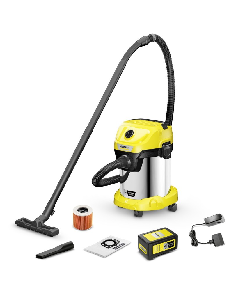 Kärcher Akumulátorový mokro suchý vysávač WD 3-18 S Battery Set V-17/20